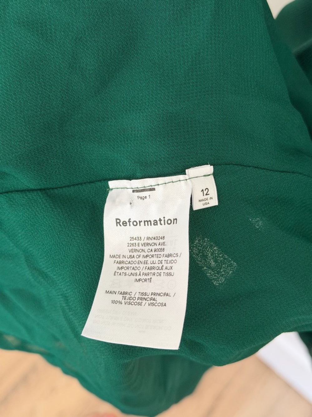 Reformation Juliette Dress
Emerald Green - Picture 4 of 5